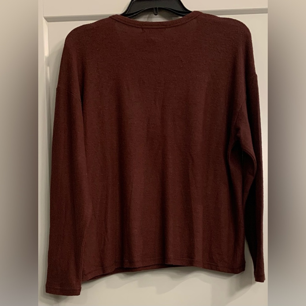 Z Supply Eden Busy Doing Nothing Top Fig/Burgundy Size Small NWT Cozy Lounge Top - Picture 6 of 16